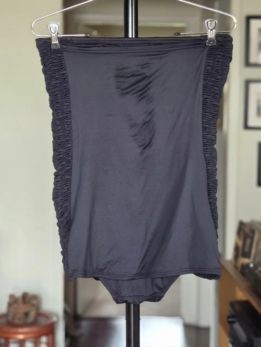 DKNY Black Strapless Ruched One-Piece Swimsuit - Picture 3 of 6